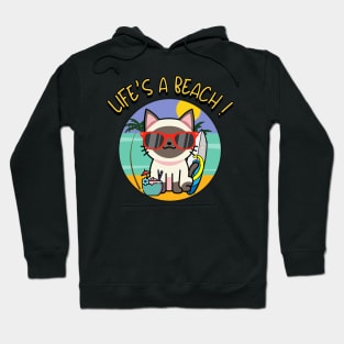 Cute siamese cat Goes to the beach Hoodie